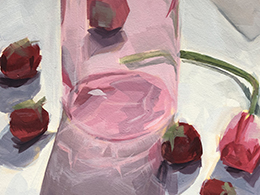 Rose Glass | Acrylic on Encausticbord